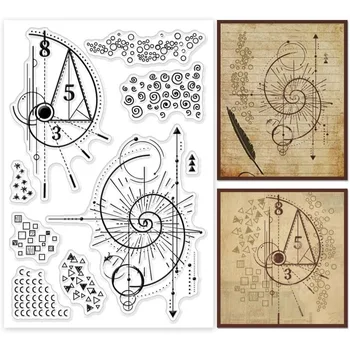 Fibonacci Texture Sfondo Timbri trasparenti per la creazione di carte Guarnizioni per timbri trasparenti per scienze creative Timbri trasparenti per fai da te