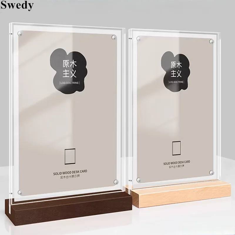 Porte-affiche magnétique en acrylique, support de menu de table, porte-papier, photo, cadre d'affiche de flyer, A4, 210x297mm, 8.5x11