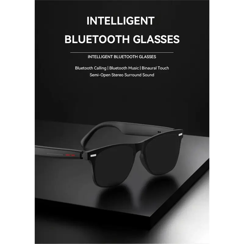 ABKQ-Smart Anti-Blue Light Sunglasses Bluetooth Talk Remote Control UV Protection Camera Music Playback Glass Sunglass Lenses view 5
