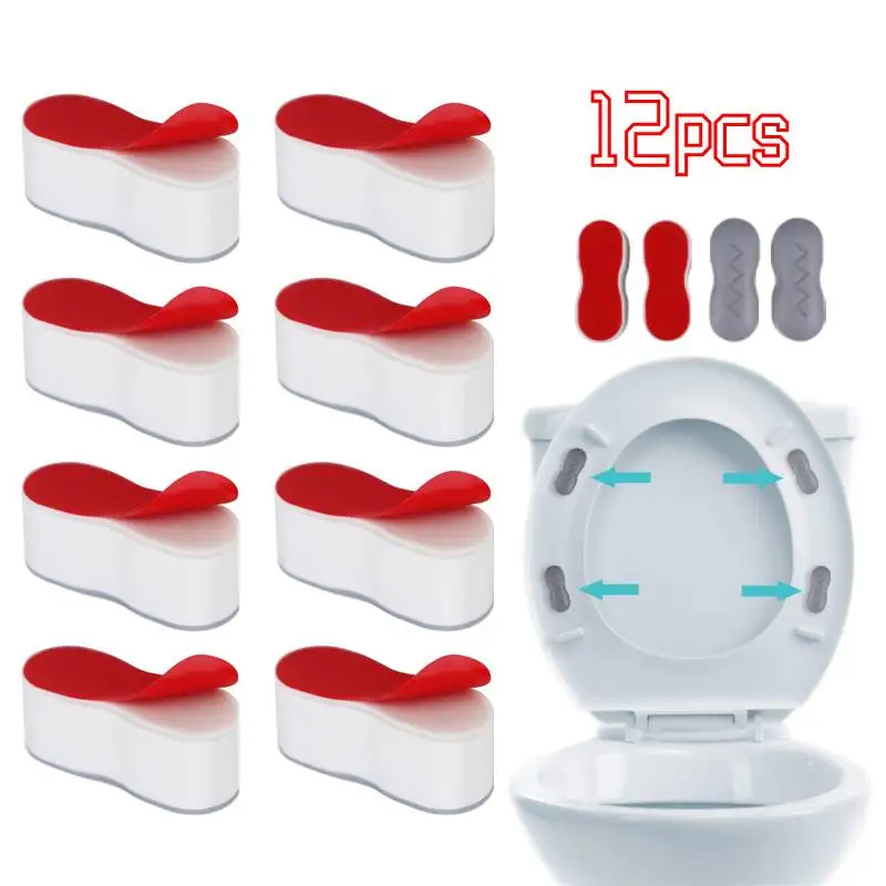 Universal Toilet Lid Cushion Anti-slip Toilet Seat Cushion Rubber Pad Buffers Pack-white Stop Bumper Shock Absorber 4/8/12pcs