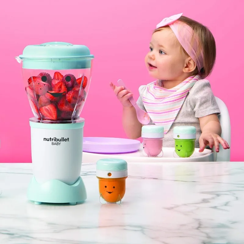 Nutlet Baby完全な食品製造システム、白、青、透明、32オンス、NBY-50100