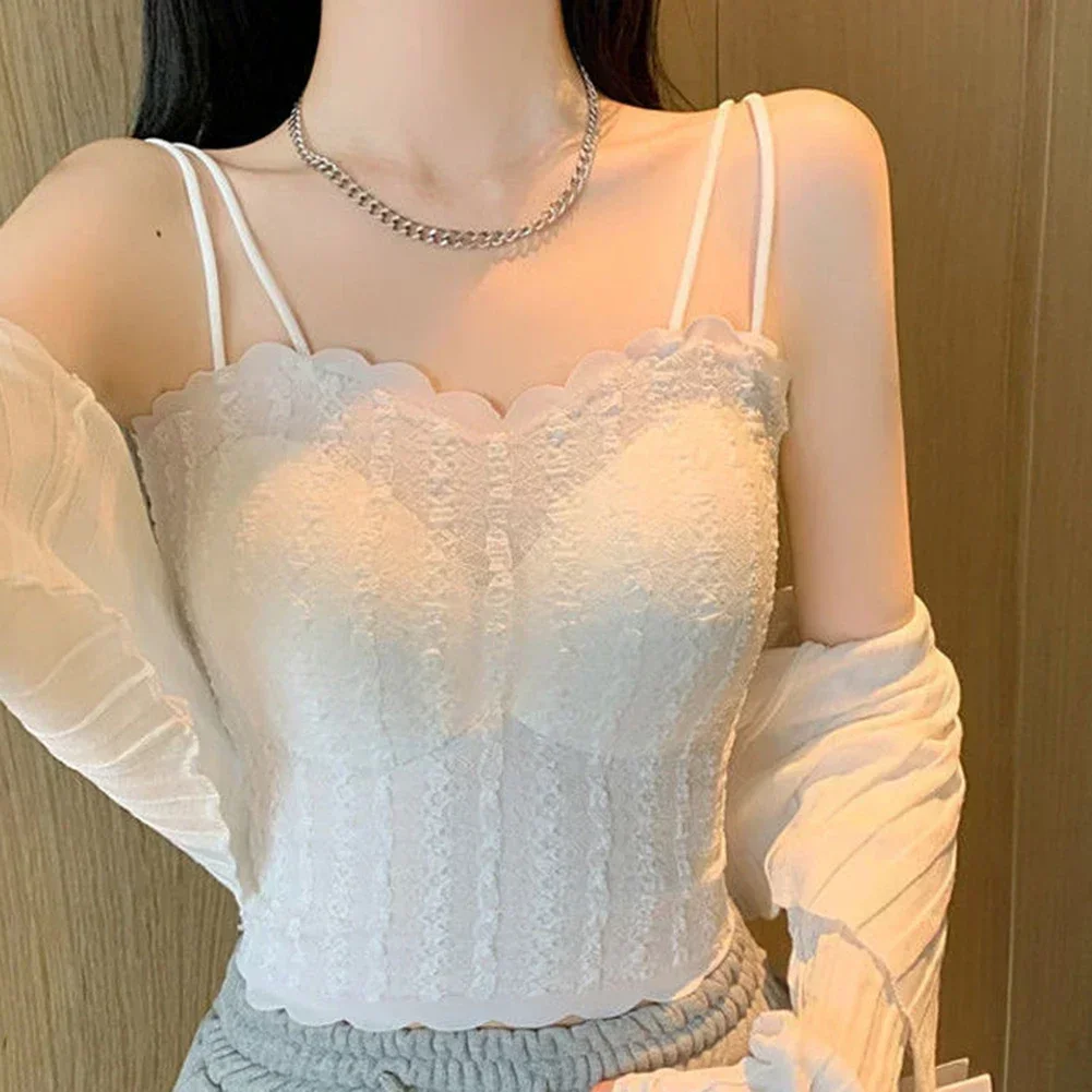 

Нагрудник Кружевной камзол обычной длины без рукавов Легкий эластичный однотонный узор с v-образным вырезом для повседневной носки