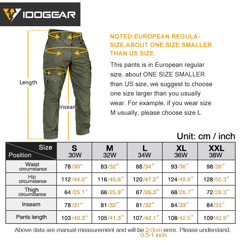 IDOGEAR Men\'s Flex Tactical Pant Lightweight Stretch Work Cargo Pants EDC Casual Trouser Outdoor Sport Hiking Pant 3213