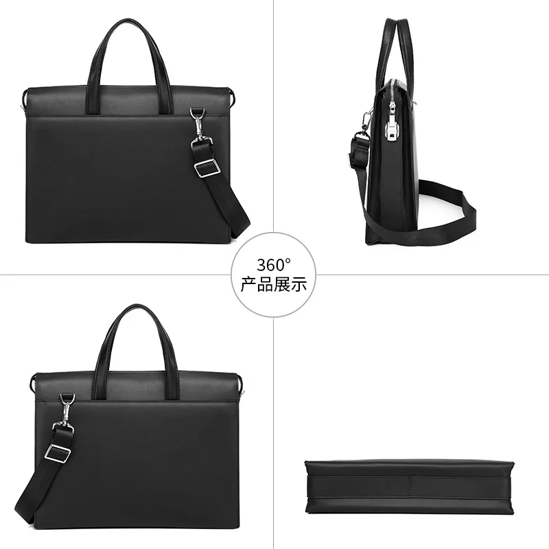 جديد الراقية حقيبة يد الأعمال طبقة علوية غير رسمية جلد البقر مكتب فاخر 15/6 بوصة الرجال حقيبة رجل حقائب رسول الرجال الجلود #2