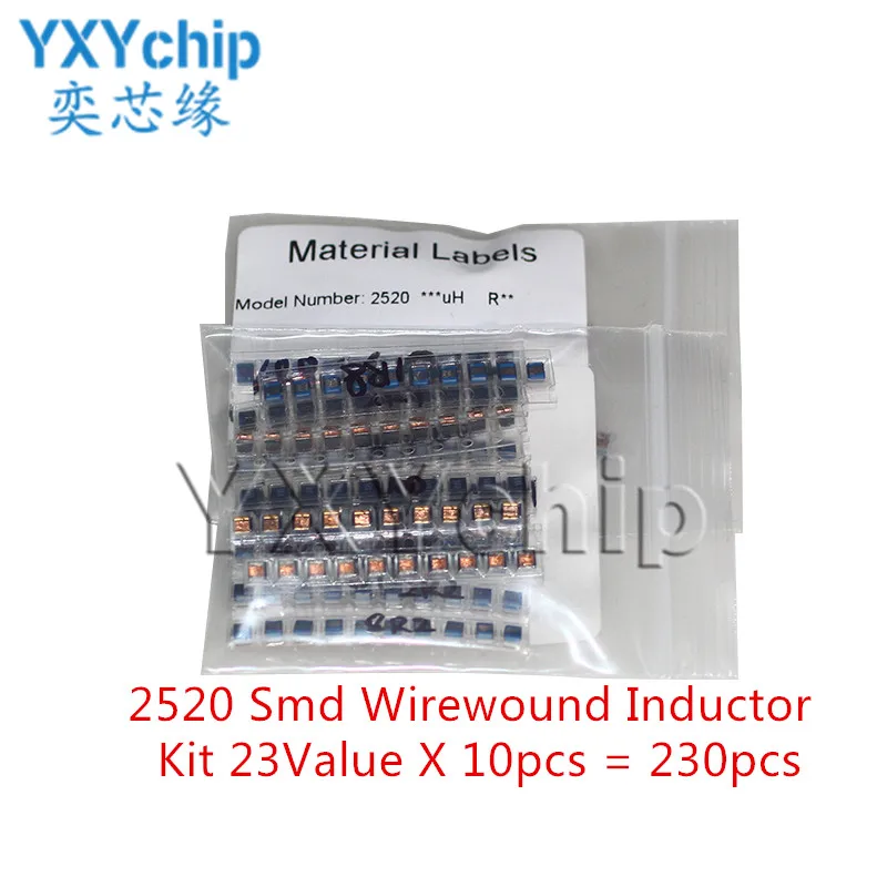 

230 шт./лот 2520 Smd комплект индукторов с проволочной обмоткой 23 значения X 10 = 230 шт. 1008 высокочастотная индуктивность