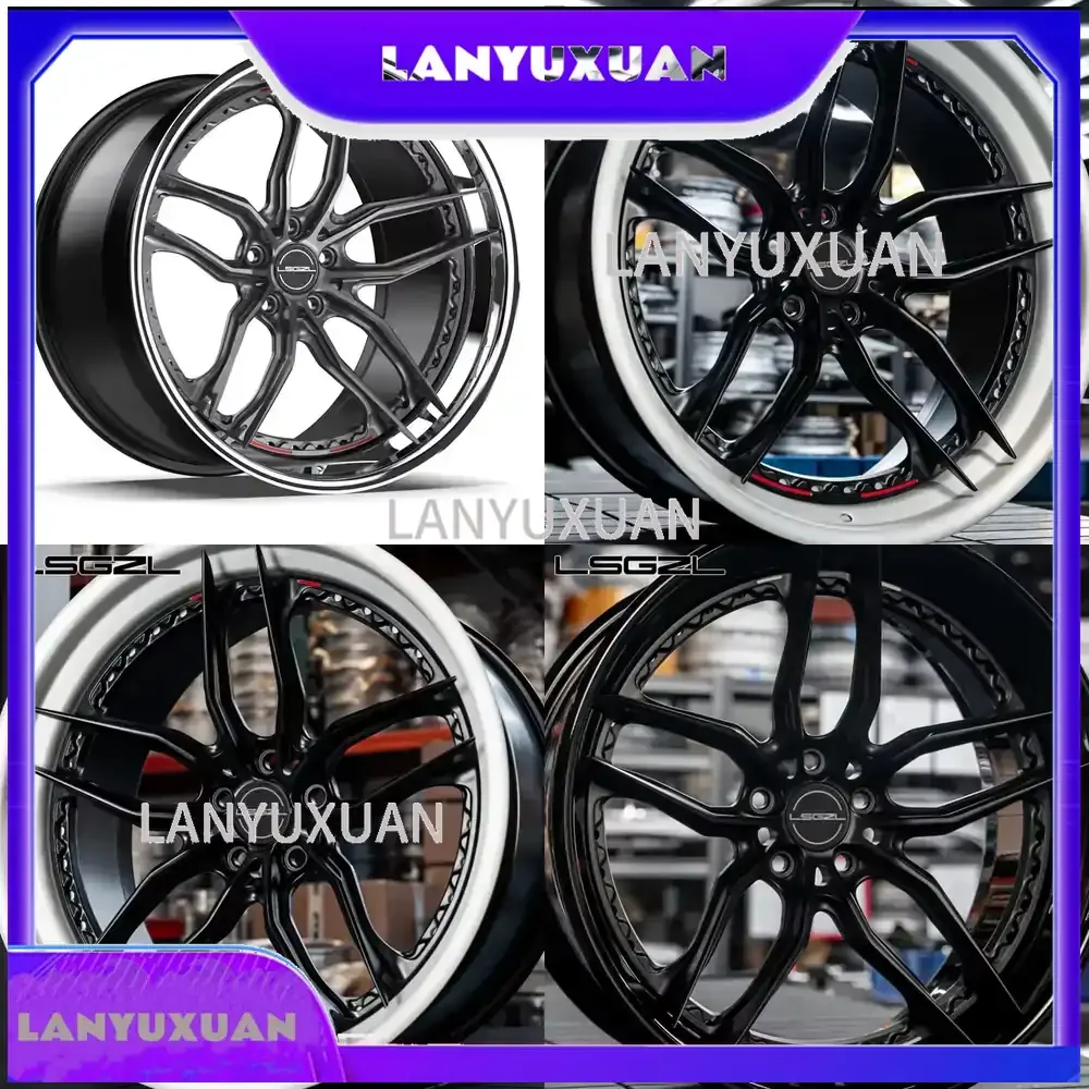 Juego de 2 Ruedas Forjadas i LSGZL para SUV de 18, 20, 22, 24 y 26 Pulgadas, Rin de Aleación con PCD 5x120, 5x130, 5x114.3, 5x127, 5 y 6 Orificios