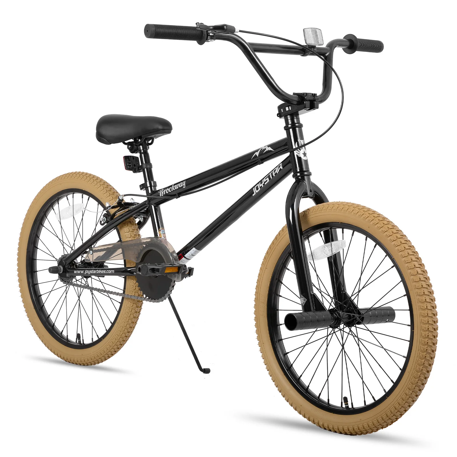 JOYSTAR Freestyle Kinder-BMX-Fahrräder, 50,8 cm, 61 cm, Kinderfahrräder für 6–14 Jahre, Jungen, Mädchen und Einsteigerfahrer, 2 Stifte, Braun