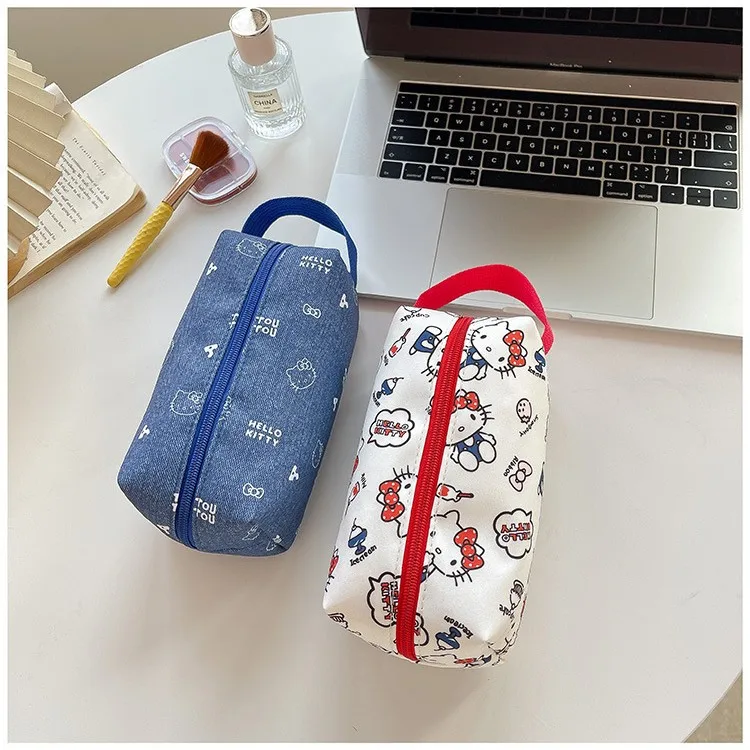 Sanrio Hello Kitty Pencil Case, Cartoon Large-Capacity Portable Makeup Bag for Student Stationery Storage Bag, School Start Gift