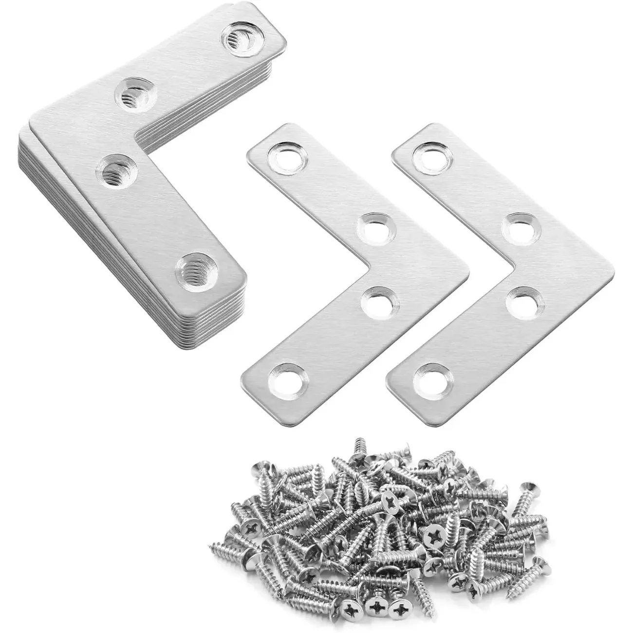 4/20PCS Stainless Steel T/L-shaped Furniture Corner Code Angle IronAngle Bracket Wooden Board Splicing Layer Plate Connector