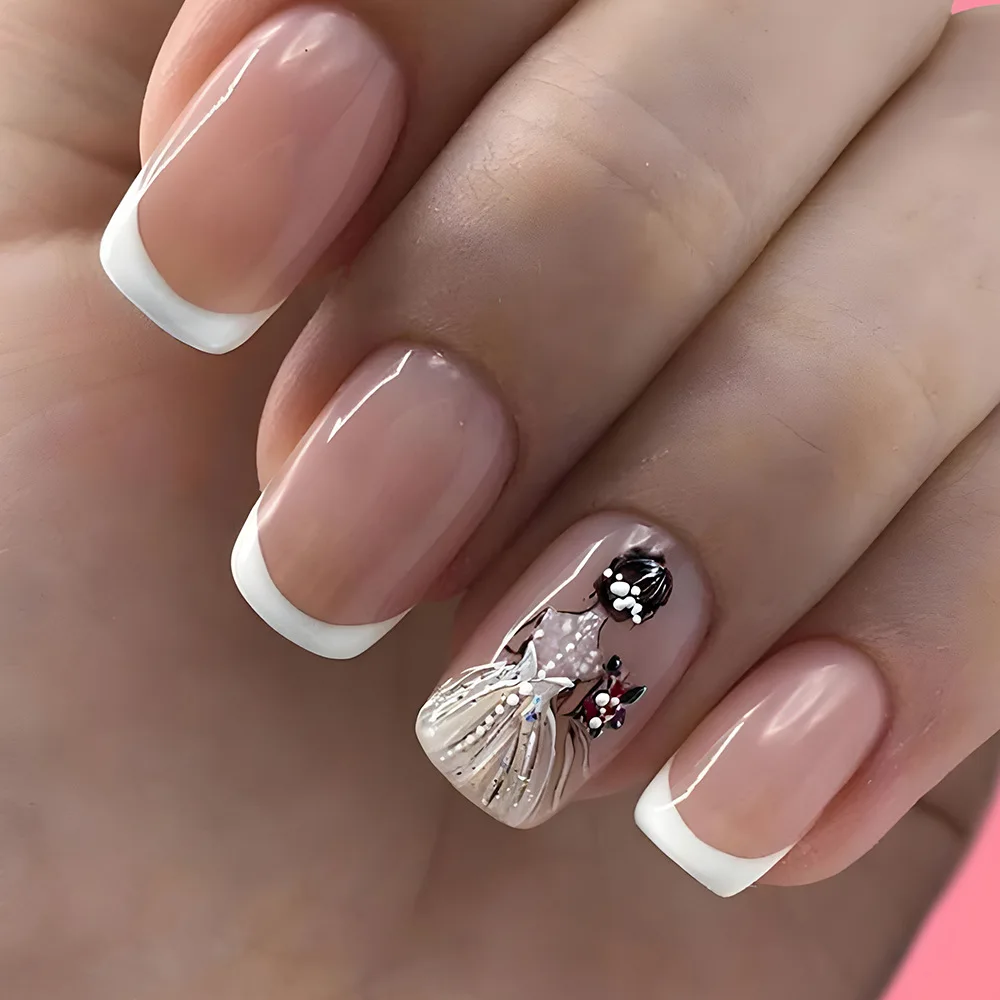 

Новый простой нюдово-розовый французский свадебный маникюр 2026 года: романтичный и нежный, готовый к носке