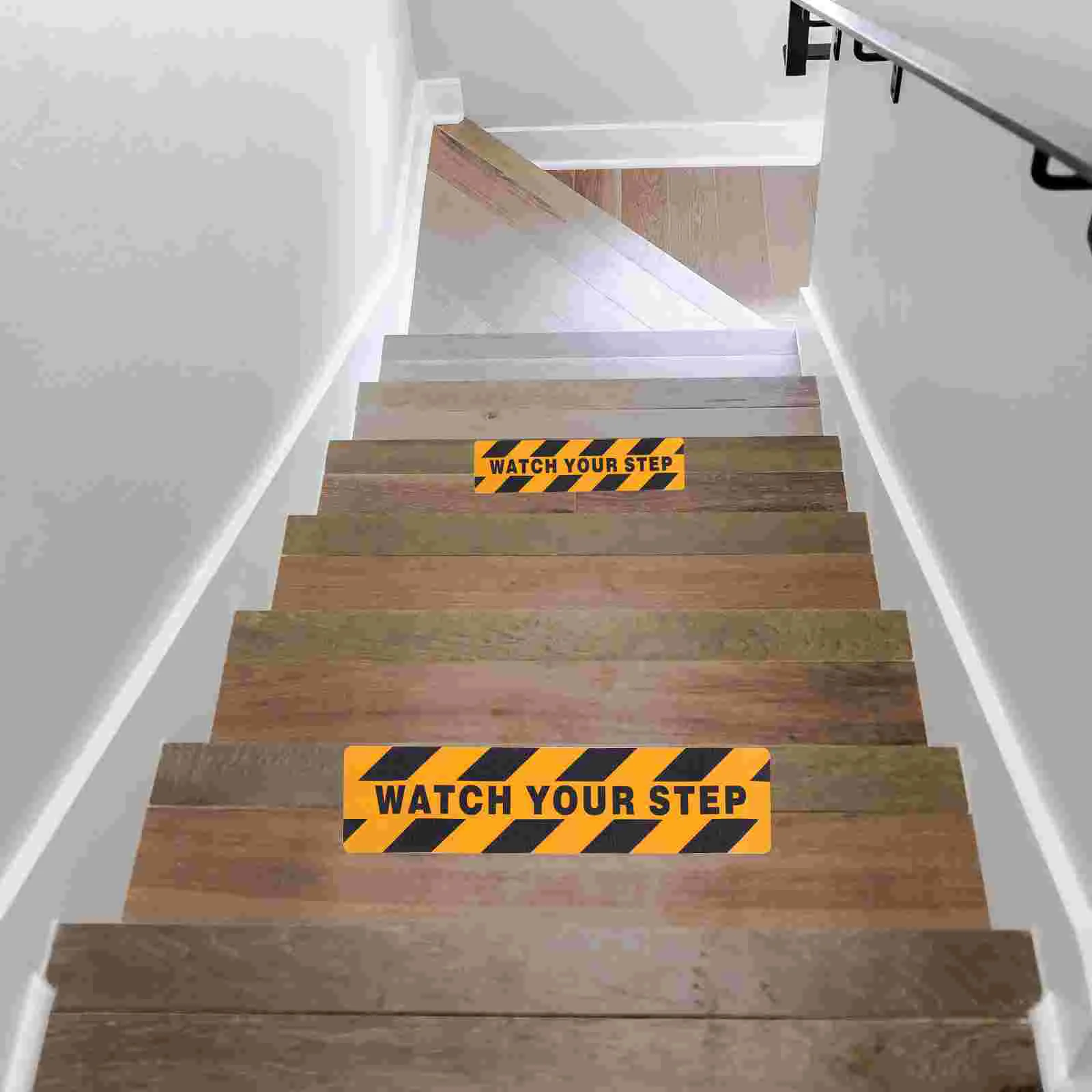 2 Pcs Non Sticker Safety Wet Floor Sign Adhesive Tape Warning Stair Steps Anti Caution Decals Factory Stairs Badminton