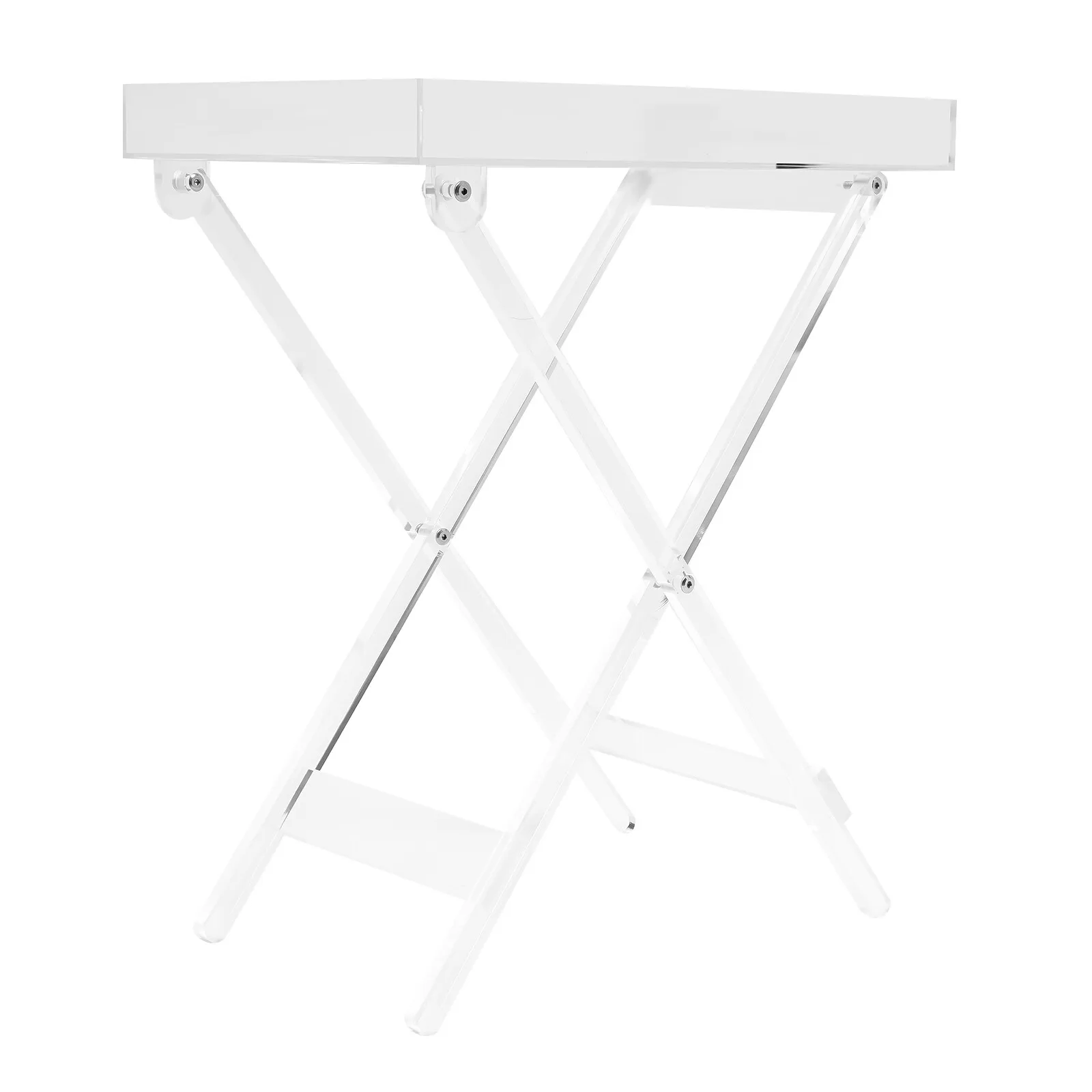 طاولات المقهى، طاولة صينية قابلة للطي من الأكريليك الشفاف، طاولة نهاية مربعة لغرفة المعيشة وغرفة النوم وطاولة القهوة #6