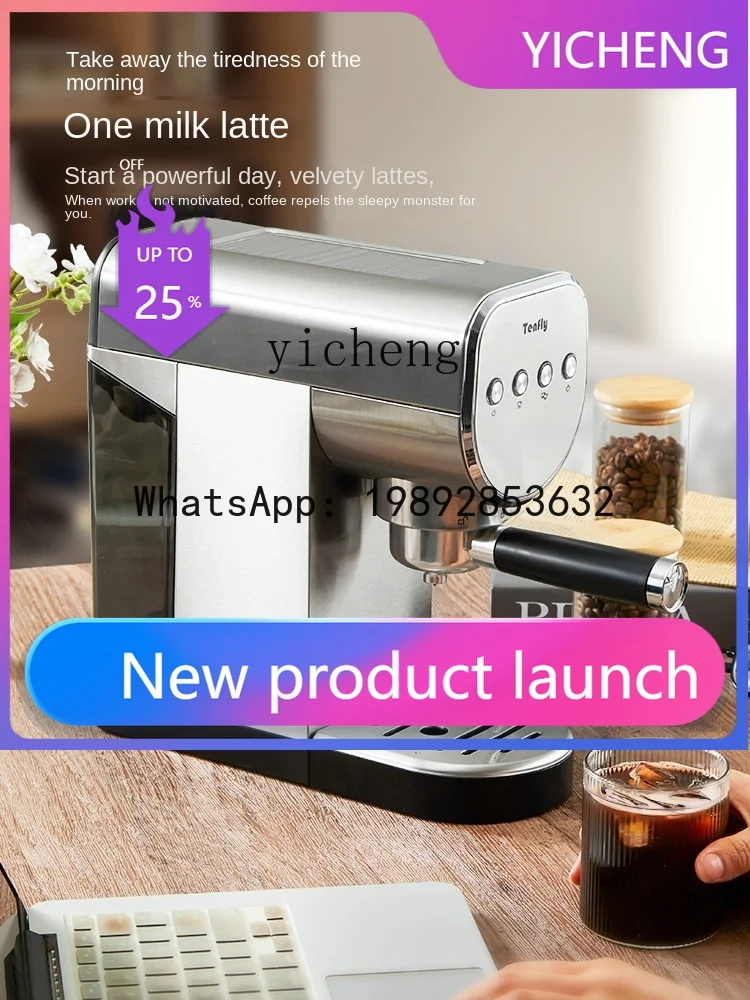 

S3 Espresso Machine Household Small 20bar Semi-automatic Extraction Stainless Steel Steam Frothed Milk