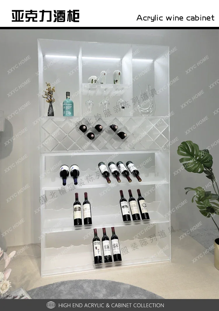 

Acrylic Antique Shelf Hand-Made Transparent Display Shelf Storage Display Bookcase Multifunctional Wine Cabinet