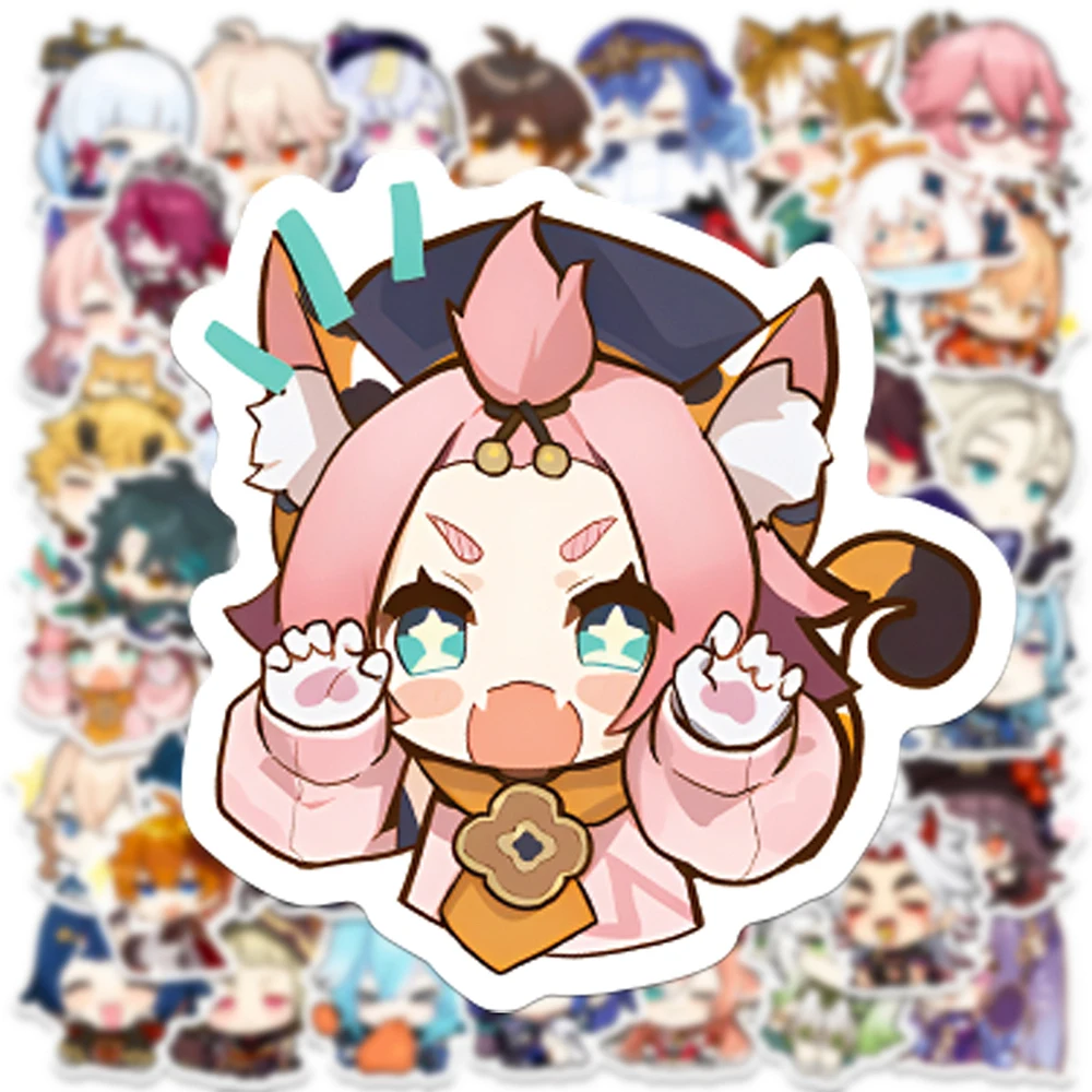 10/30/50 Stück Genshin Impact Anime Spiel Aufkleber Niedliche Cartoon Aufkleber DIY Briefpapier Laptop Gitarre Kawaii Wasserdicht Kind Aufkleber Spielzeug