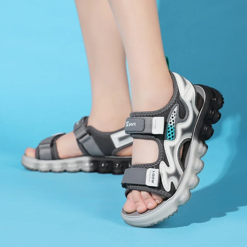Summer Hollow Out Children Sneakers 2026 New Style Breathable Shock Absorption Rebound Stable Running Campus Casual Shoes