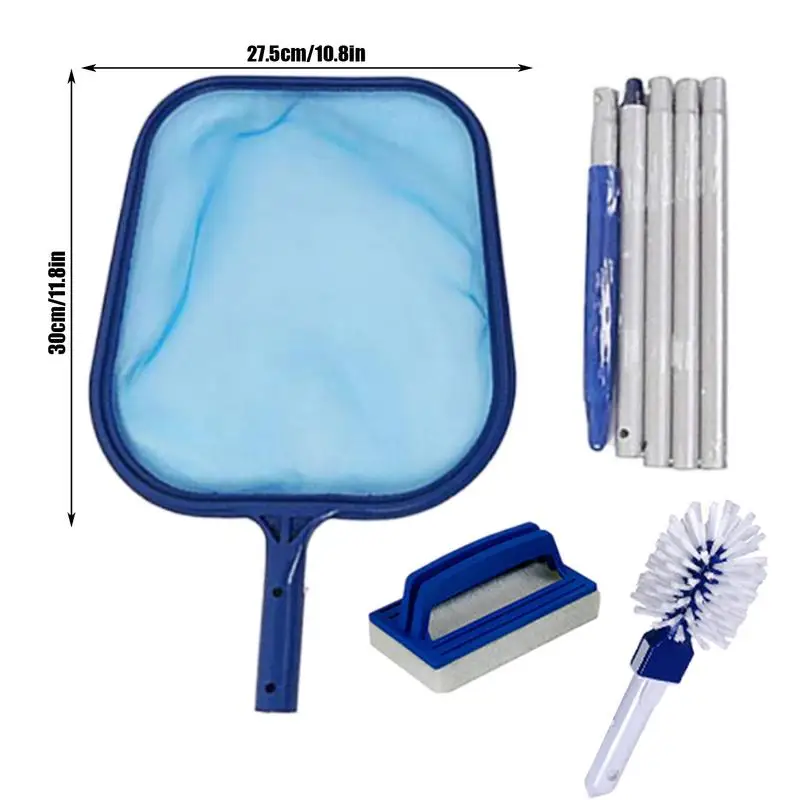 

Tub Cleaner tool Professional Lightweight Mesh Frame Net Durable Blue Swimming Pool Spa Leaf Trash Net Skimmer Rake