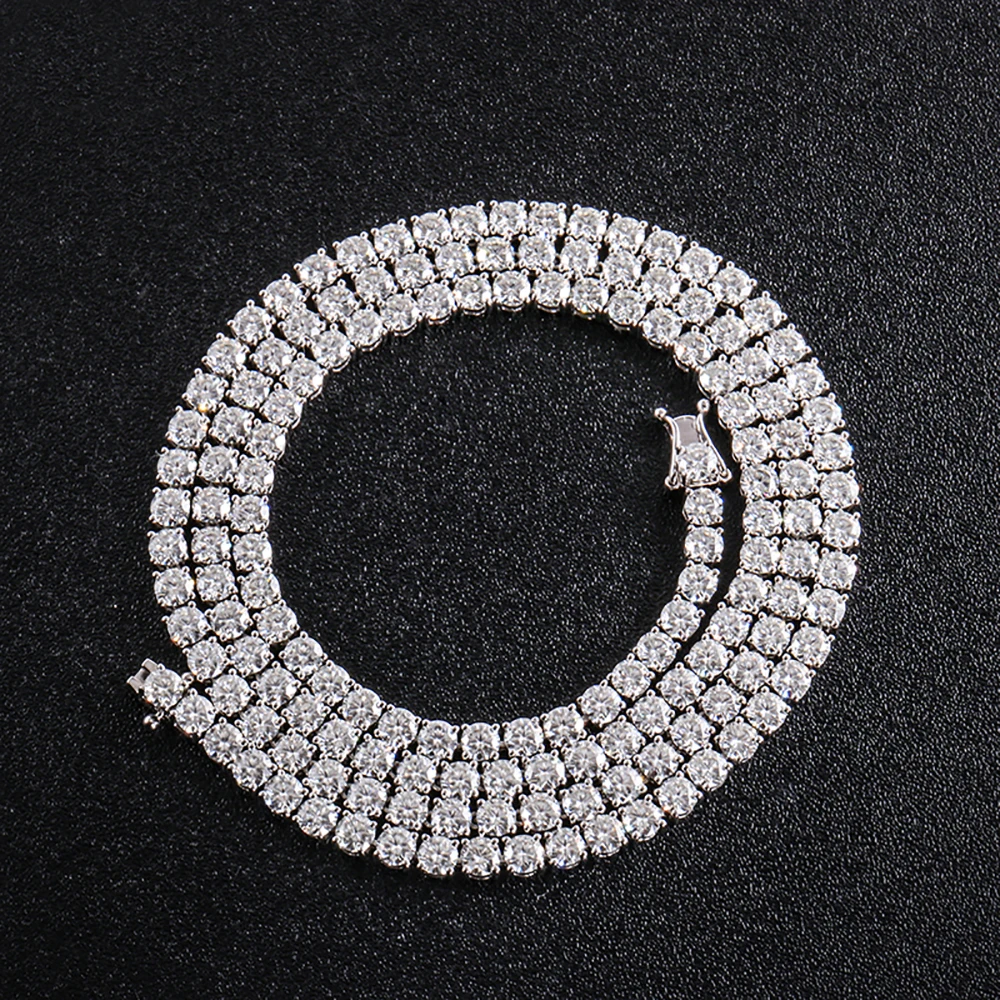 

Provence Trendy Tennis Necklace for women men Moissanite 925Silver Eternity Necklace Everyday jewelry Anniversary Christmas Gift