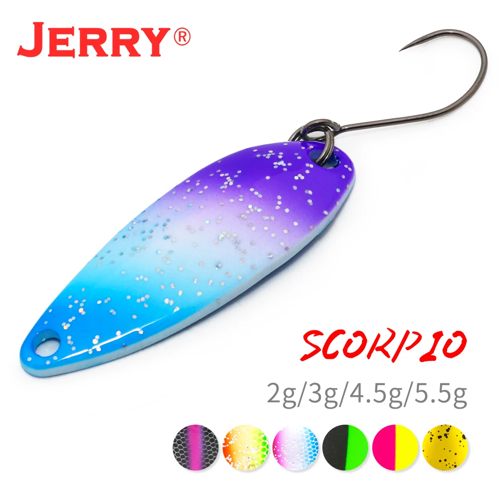 Jerry Scorpio 3g 4.5g Casting Area&Stream Trout Fishing Spoons Lures Baits Metal Single Hook Ultralight Pesca Spinnerbait