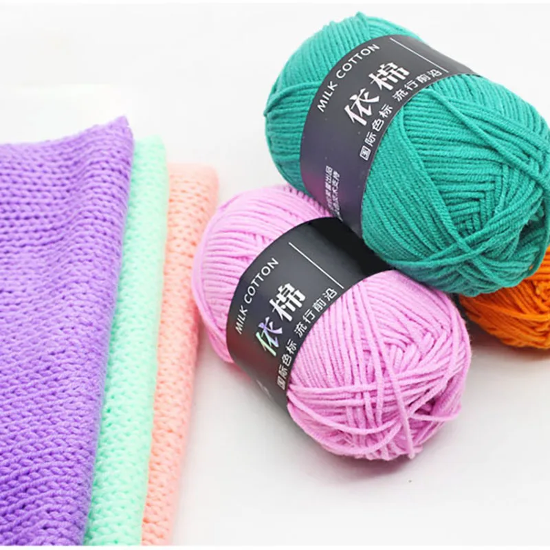 40-50g/Set 4ply Milk Cotton Knitting Yarn Needlework Dyed Lanas For Crochet Craft Sweater Hat Dolls Handmade DIY