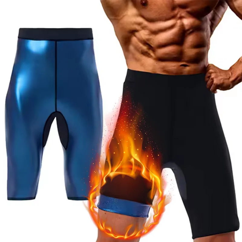 

Men's Sauna Sweat Short Pants Hot Thermo Sauna Leggings Compression Hight Waist Pants Sauna Suits Workout Body Shaper