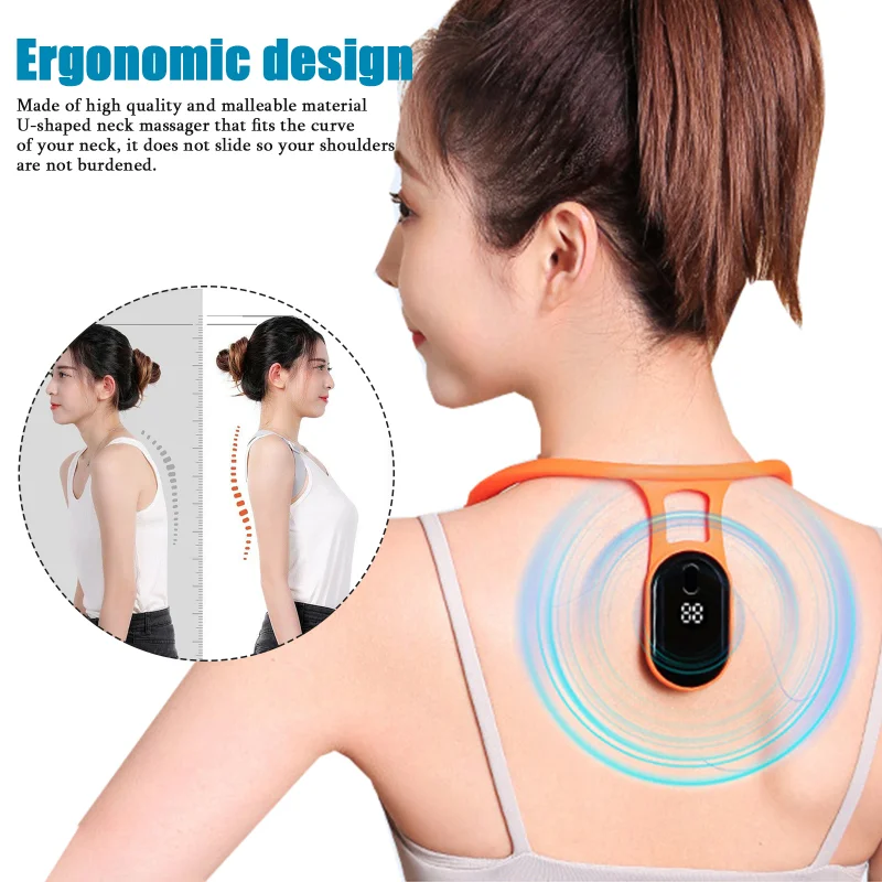 Portable Body Shaping Neck Instrument Electric Vibrator Ultrasonic Lymphatic Soothing Posture Correction Neck Massage Cervical