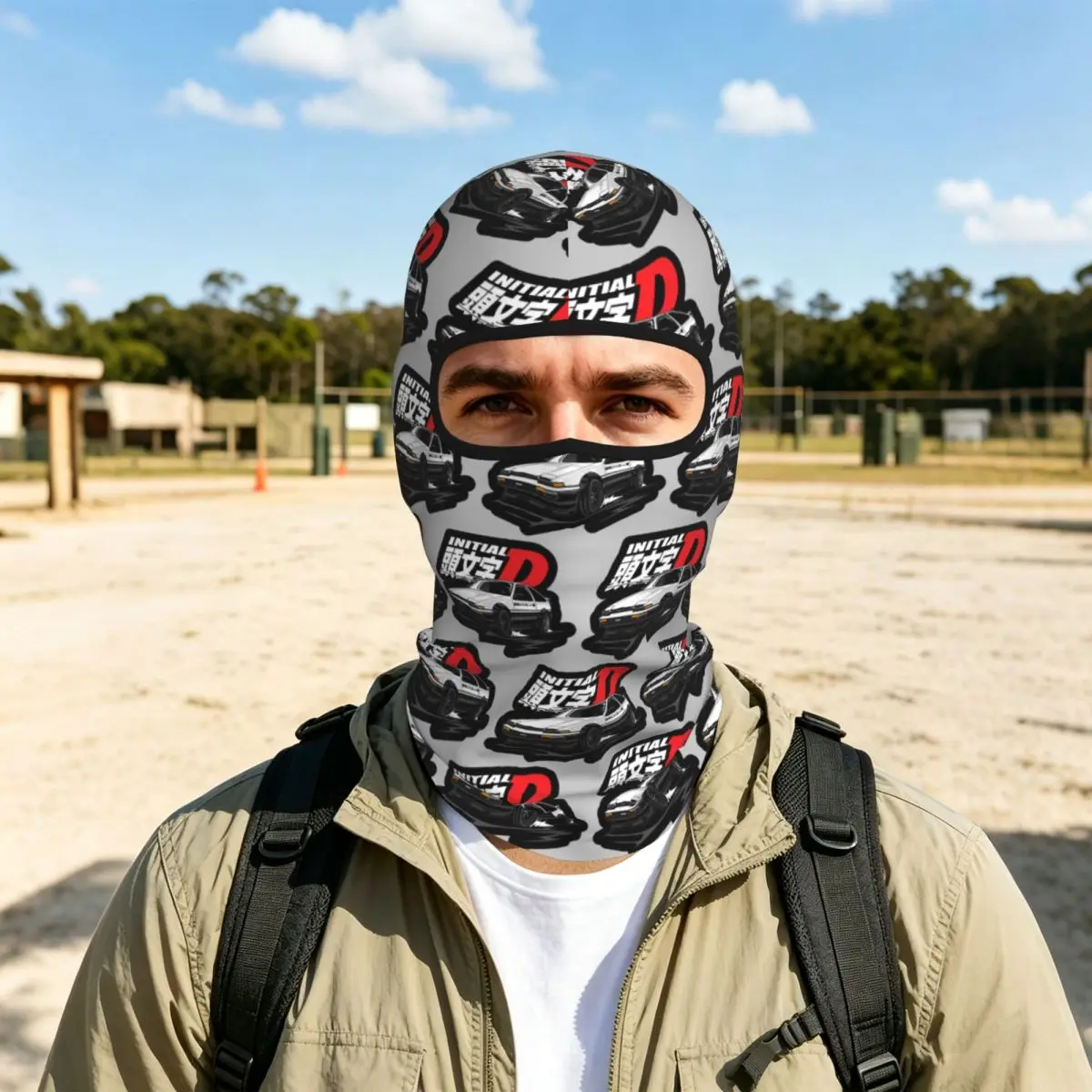 Anime Drift AE86 Initial D Breathable Balaclava Full Face Mask Sun Protection Neck Gaiter For Motorcycle Cycling Fishing Outdoor