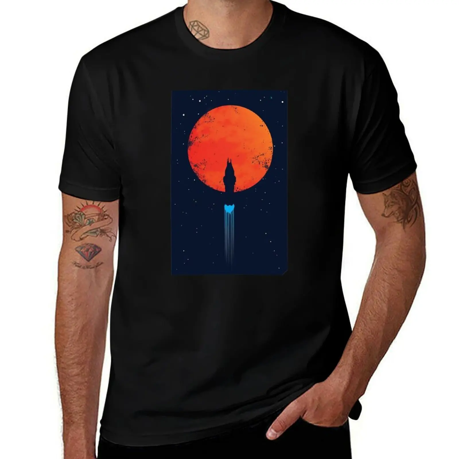 Expanse - Showing the Silhouette of the Rocinate T-Shirt Lightweight Running T-Shirt