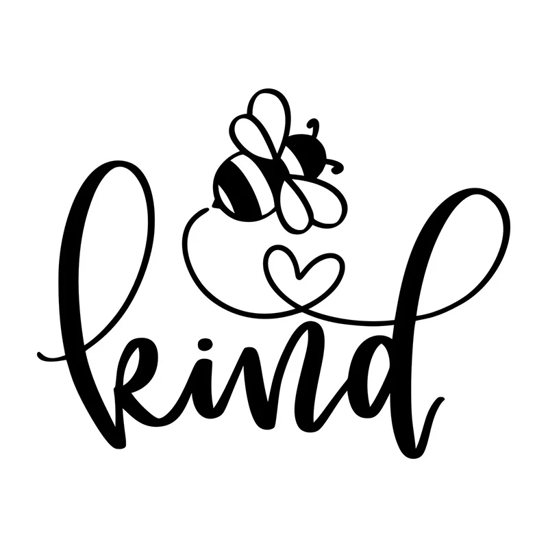 

70135 # Наклейка на автомобиль Bee Kind, забавная водонепроницаемая наклейка для автомобилей, грузовиков, мотоциклов, стен, окон, материал ПВХ