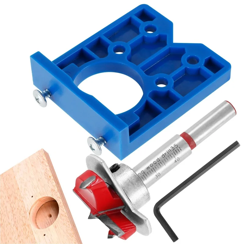 35mm Hinge Hole Drilling Jig kit Guide Locator Tool Woodworking Hole Opener Locator for Door Window Cabinet Carpentry Tools