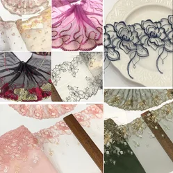 14-15Yards Wholesale of Colorful Mesh Embroidery Lace Trim, DIY Needlework, Sewing Doll Dress, Clothing Material , 4-20cm,213