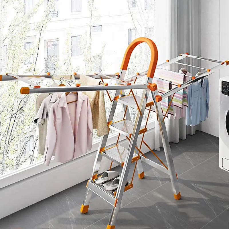 

Household ladder, folding drying rack, indoor multi-function