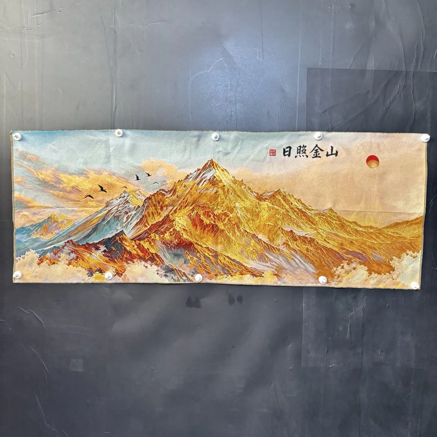 Living room office background decorative painting brocade silk Rizhao Jinshan Thangka
