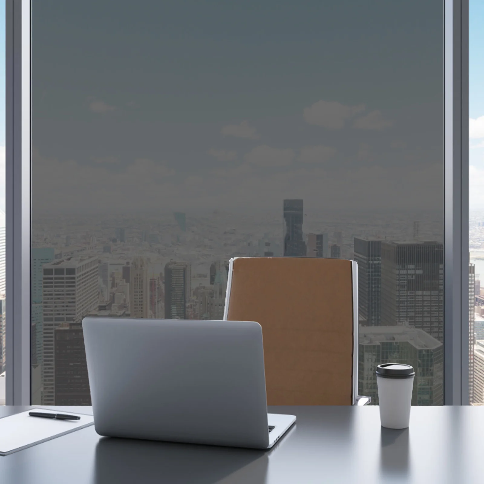 Folia okienna jednostronna, nieprzejrzysta, do domu i biura, blokująca promieniowanie UV, termoizolacyjna, zapewniająca prywatność, elektrostatyczna, bez pozostałości.