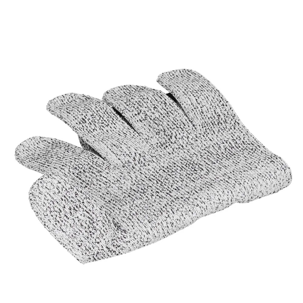 2 pairs HPPE Cut Resistant Gloves Wear Resistant Level 5 Protection Safety Kitchen Gloves Gray Black Border Food Grade Gloves