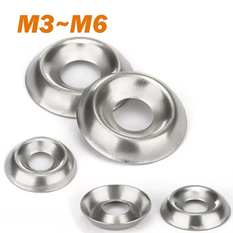 

Conical Washer No.6 8 10 12 M3 M4 M5 M6 304 A2 Stainless Steel Concave Convex Gasket To Fit Countersunk Screws Bolt Cup Washers