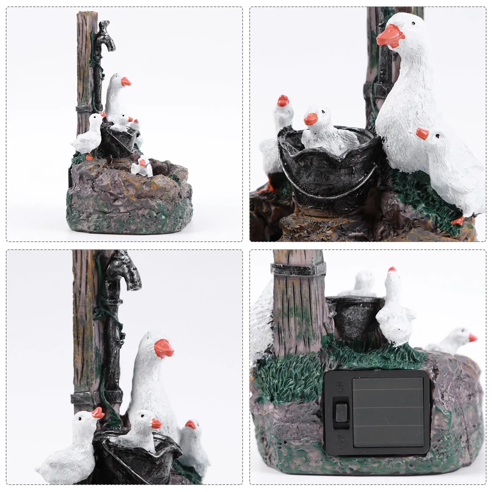 

Утка/белка фонтан орнамент утка смола скульптура орнамент ландшафтный дизайн с легким фонтаном статуя утки для газона