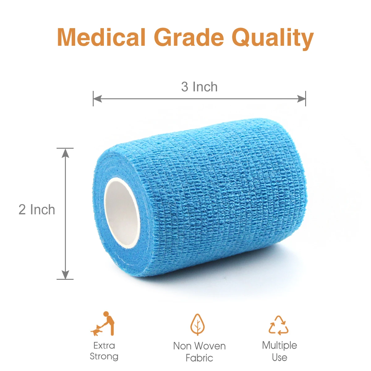 24 Pack 7.5cm Cohesive Bandage Wrap Rolls Elastic Self-Adherent Tape for Stretch Athletic, Sports, Wrist, Ankle Sprains,Swelling