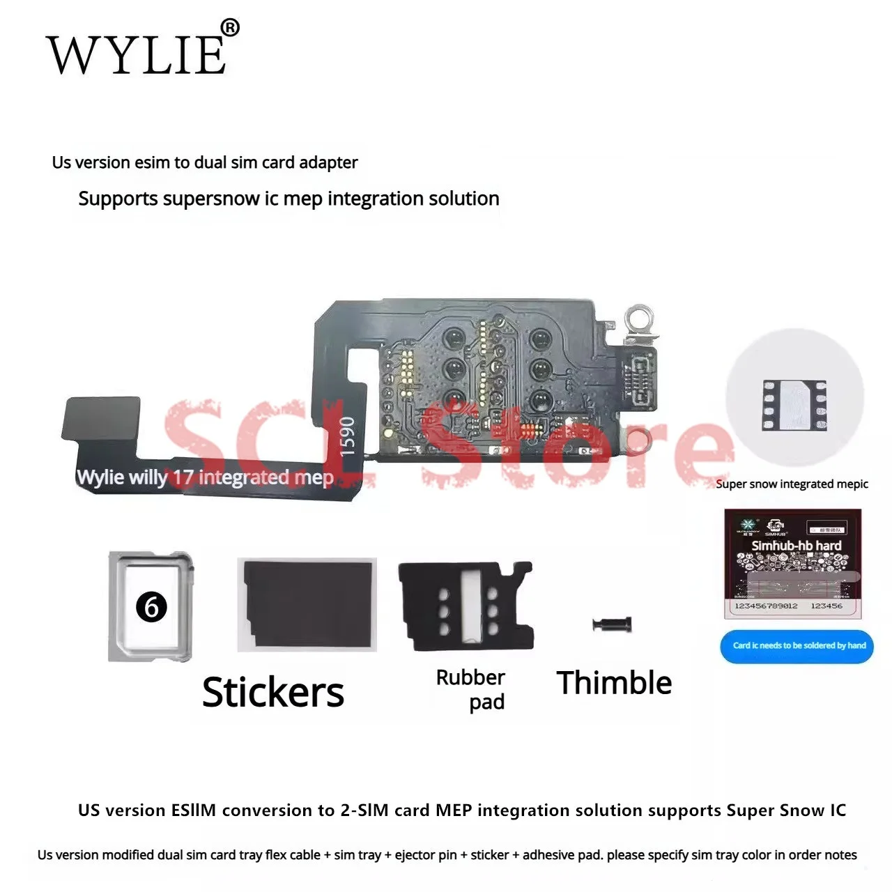 WYLIE لهاتف iPhone 17 الإصدار الأمريكي eSIM تحويل إلى حل التكامل MEP بطاقة SIM المزدوجة يدعم إصلاح iPhone Super Snow IC #2