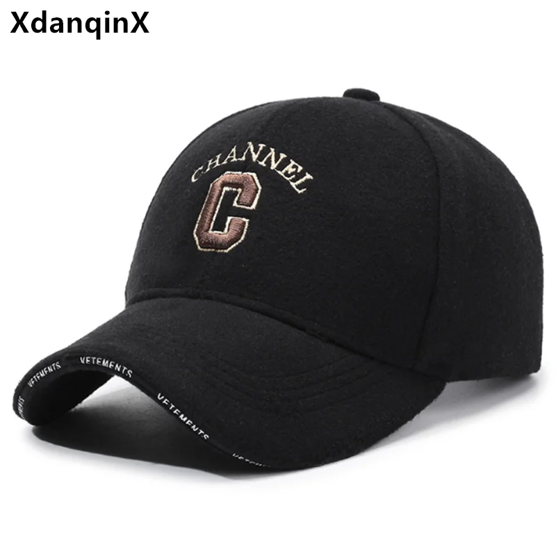 

Snapback Cap Winter Men's Cap Embroidery Plush Thickened Coldproof Warm Baseball Caps For Men And Women Cycling Sports Golf Hat