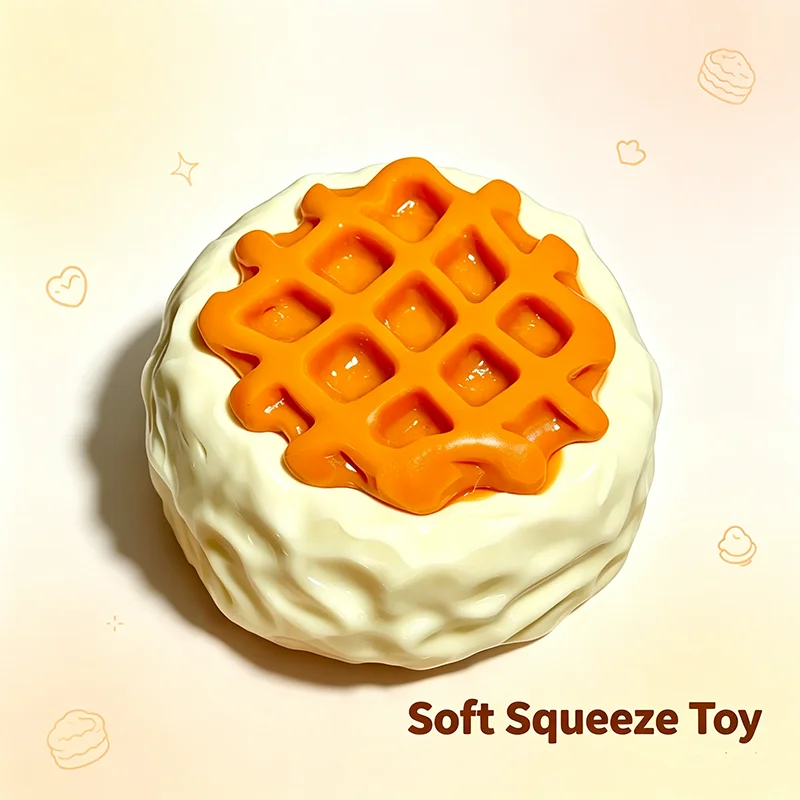 Simulation Waffle Cream Cake Squishy Toy Non Toxic Food Grade Scented Slow Rebound Squeeze Toy Cute Food Shaped Stress Relief
