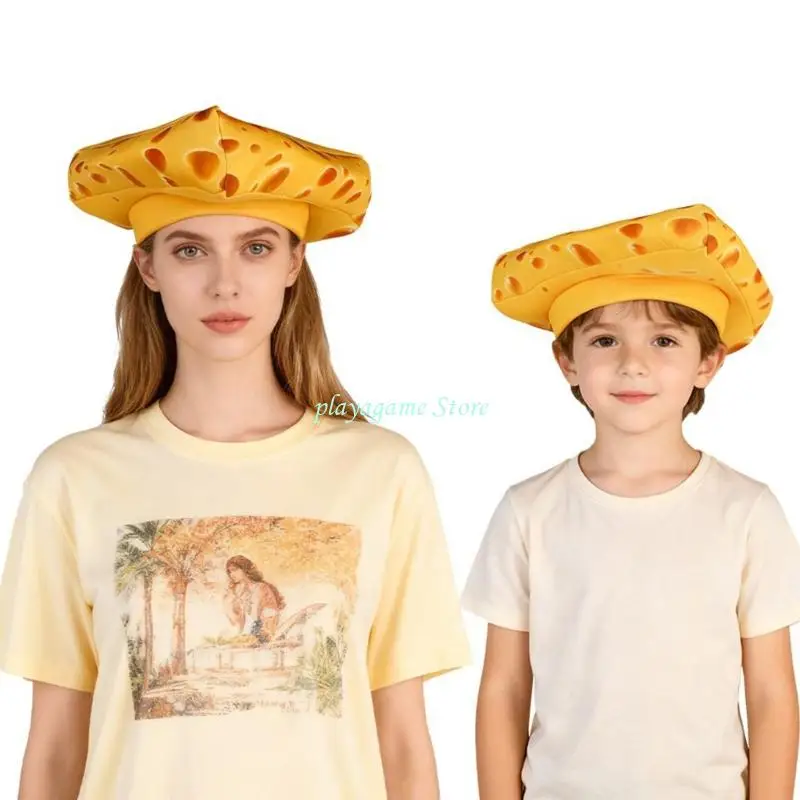 Y88A Divertente Cappello da Formaggio, Divertente Novità Cappello Pazzo Cappello Sciocco Divertenti Accessori per Costumi dei
