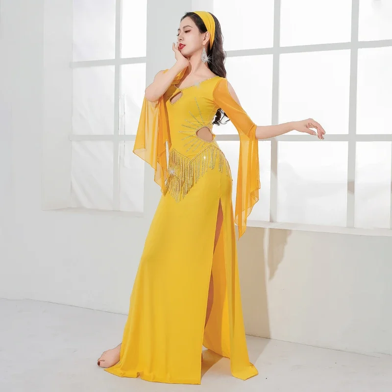 Frauen Halbarm Kostüm Robe Erwachsene Saibi Shaabi Baladi Praxis Kleidung Bauchtanz Tragen Outfit Bauchtanz Kostüm Anzug