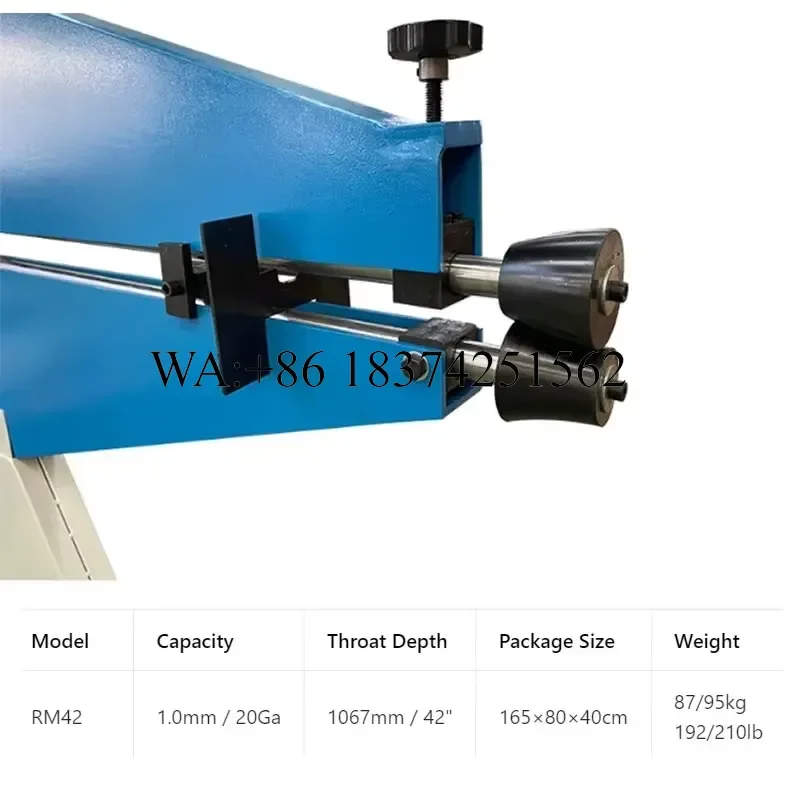 Wmwmnu for Coiler RM42 Sheet Metal Bead Bending Depth Adjustable Fully Assembled Steel Plate
