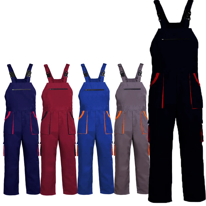 Yếm Áo Liền Quần Nam Phụ Nữ Làm Việc Quần Áo Plus Kích Thước Bảo Vệ Quần Yếm Dây Jumpsuit Đa Túi Đồng Nhất Không Tay Hàng Hóa Quần