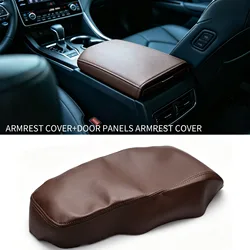 1Set For Toyota Car Center Console Lid Armrest & Door Panel Cover Microfiber Leather Trim Skin For Toyota Avalon Car Accessories