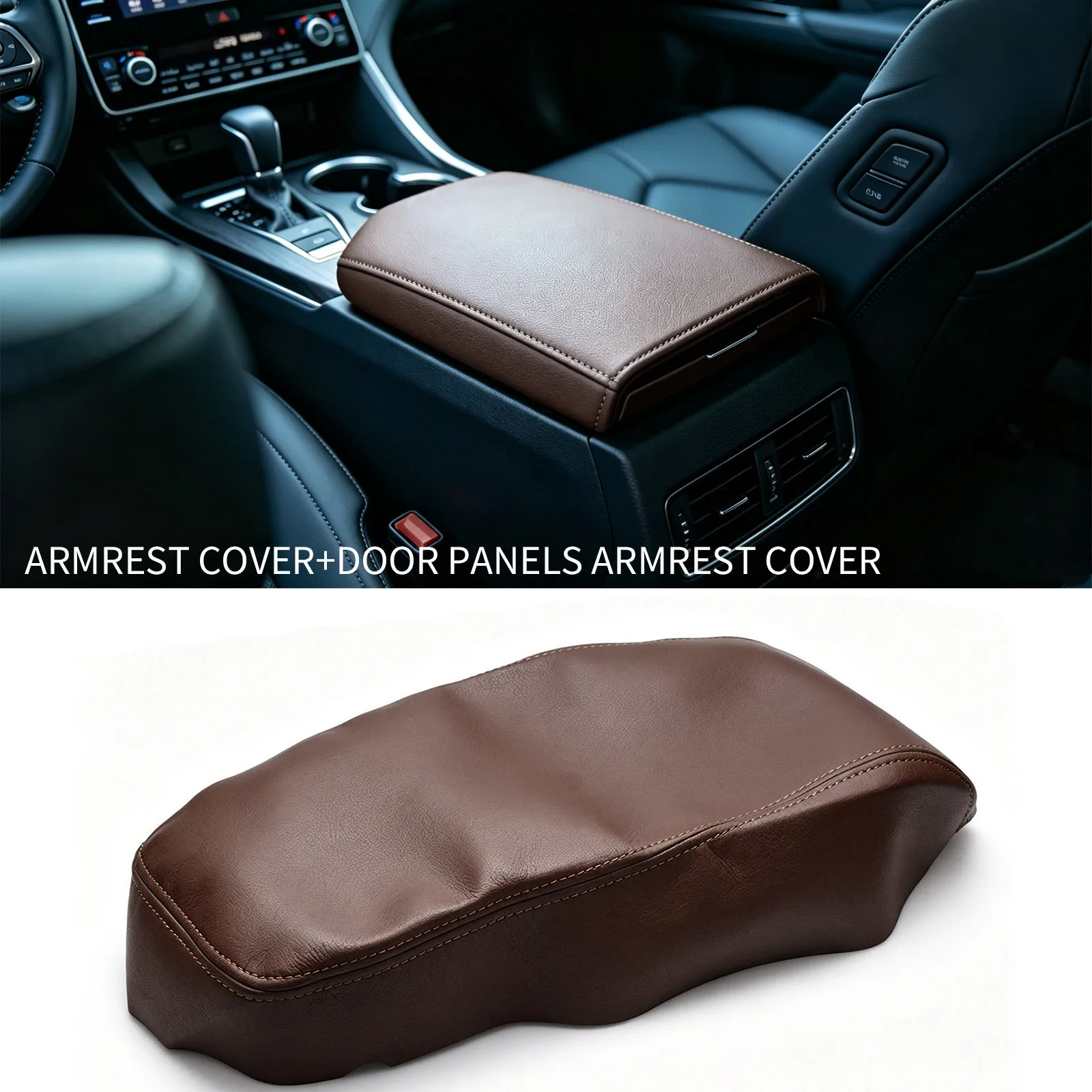 1Set For Toyota Car Center Console Lid Armrest & Door Panel Cover Microfiber Leather Trim Skin For Toyota Avalon Car Accessories