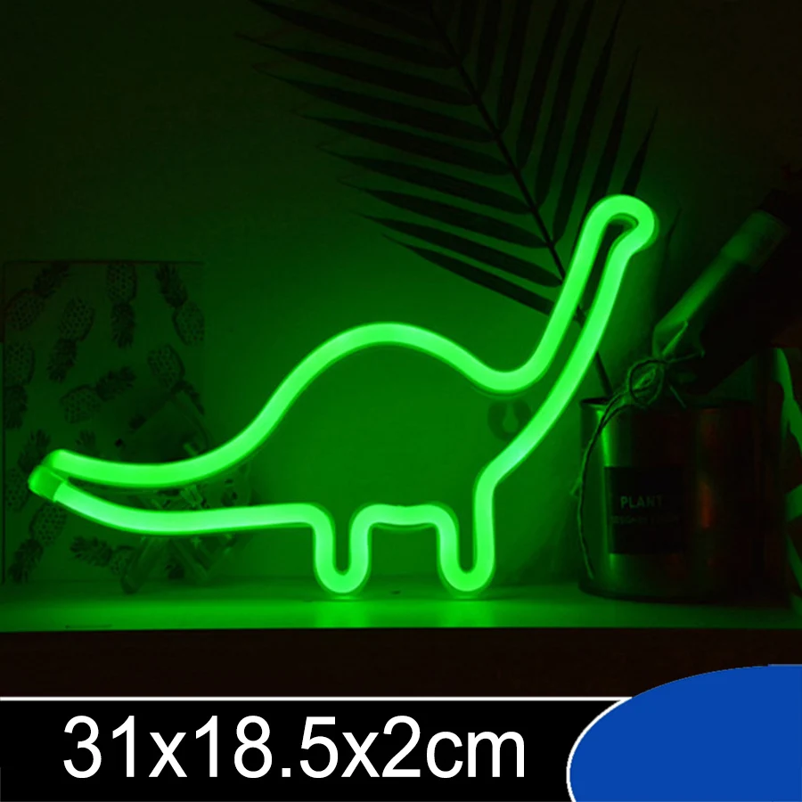 Dinosaur Neon Sign Light Animal Modeling Night Lamp LED Room Wall Decoration for Kids Birthday Party Shop Game Bar Christmas