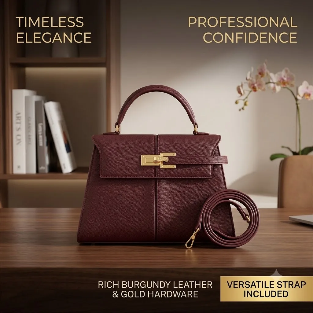 JW PEI Elise Women's Handbag: Mini / Large Square Crossbody Purse - Designer Burgundy Vegan Leather Shoulder Bag