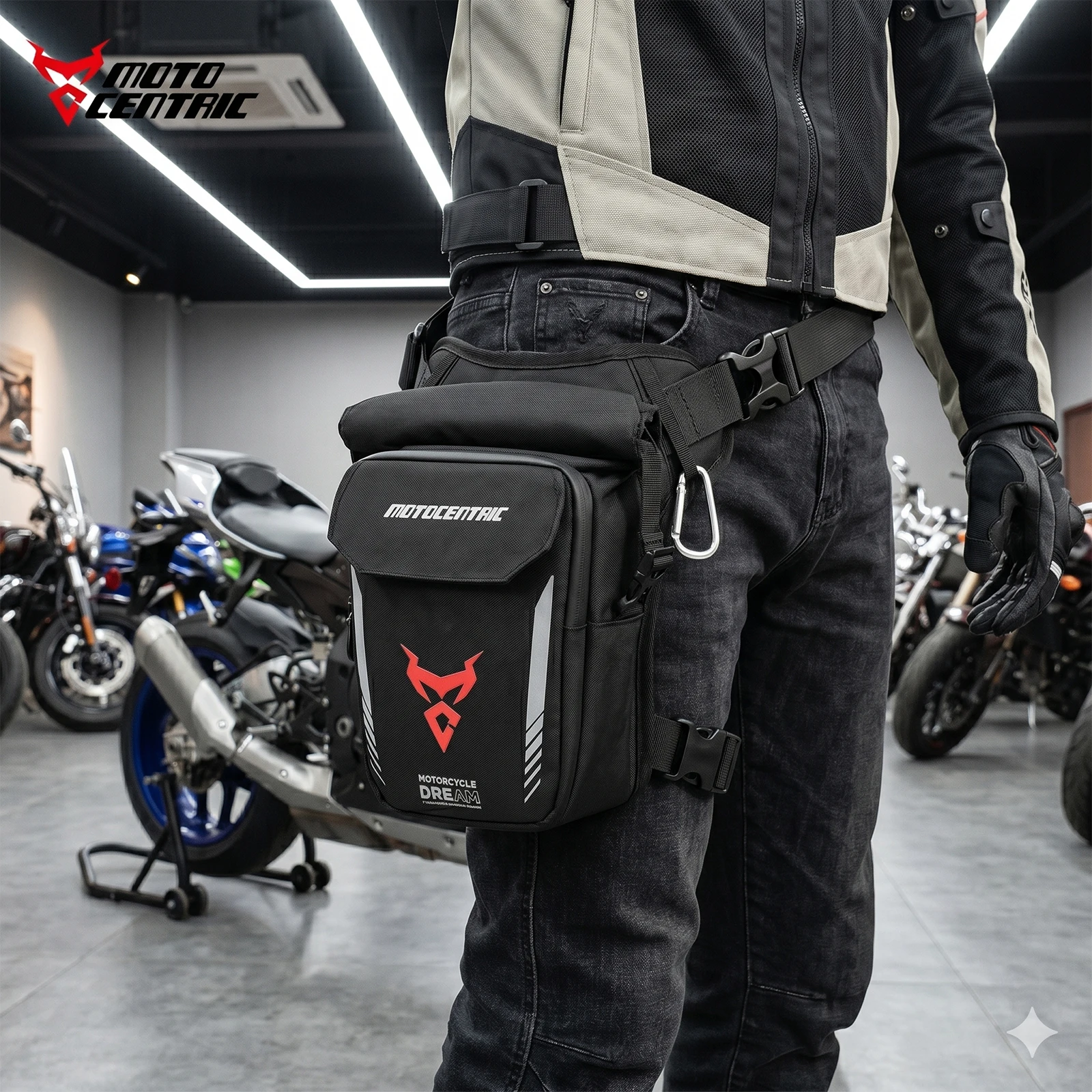 MOTOCENTRIC Waterproof Motorcycle Leg Bag Thigh Belt Hip Side Bags Motorbike Riding Moto Trip Drop Waist Leg Bags